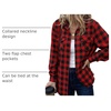 Zeagoo Womens Plaid Flannel Shirt Long Sleeve Top Casual Button Down Blouse(1-red)