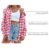 Zeagoo Womens Plaid Flannel Shirt Long Sleeve Top Casual Button Down Blouse(1-watermelon Red)