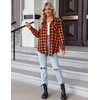 Zeagoo Womens Plaid Flannel Shirt Long Sleeve Top Casual Button Down Blouse(Orange Black)