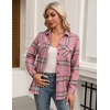 Zeagoo Womens Plaid Flannel Shirt Long Sleeve Top Casual Button Down Blouse(Pink2)