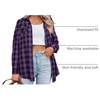 Zeagoo Womens Plaid Flannel Shirt Long Sleeve Top Casual Button Down Blouse(Purple Black)