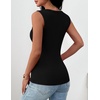 Zeagoo Womens Square Neck Ribbed Tank Tops 2026 Summer Sleeveless Shirts(01 Black)