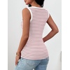 Zeagoo Womens Square Neck Ribbed Tank Tops 2026 Summer Sleeveless Shirts(B – Rose Pink Stripe)
