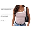 Zeagoo Womens Square Neck Ribbed Tank Tops 2026 Summer Sleeveless Shirts(B – Rose Pink Stripe)