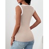 Zeagoo Womens Square Neck Ribbed Tank Tops 2026 Summer Sleeveless Shirts(B – Stripe Brown White)