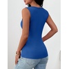 Zeagoo Womens Square Neck Ribbed Tank Tops 2026 Summer Sleeveless Shirts(Blue)