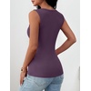Zeagoo Womens Square Neck Ribbed Tank Tops 2026 Summer Sleeveless Shirts(Dark Purple)