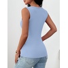 Zeagoo Womens Square Neck Ribbed Tank Tops 2026 Summer Sleeveless Shirts(Light Blue)