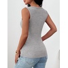 Zeagoo Womens Square Neck Ribbed Tank Tops 2026 Summer Sleeveless Shirts(Light Grey)