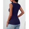 Zeagoo Womens Square Neck Ribbed Tank Tops 2026 Summer Sleeveless Shirts(Navy Blue)