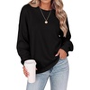 Zeagoo Oversized Sweater for Women 2026 Crewneck Long Sleeve Fall Clothes(Black)