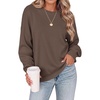 Zeagoo Oversized Sweater for Women 2026 Crewneck Long Sleeve Fall Clothes(Brown)