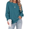 Zeagoo Oversized Sweater for Women 2026 Crewneck Long Sleeve Fall Clothes(Lake Blue)