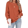 Zeagoo Oversized Sweater for Women 2026 Crewneck Long Sleeve Fall Clothes(Orange)