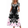 Zeagoo Summer Dresses for Women Flowy Casual Midi Dress Short Sleeve Tiered Dress Beach Vacation Sundresses with Pockets(Bf359)