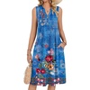 Blue Red Floral