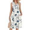 White Blue Floral