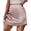 Zeagoo Womens Mini Skirts Elastic High Waisted Skirts Stain A-Line Zipper Party Club Skirt 2026(Light Khaki)