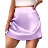 Zeagoo Womens Mini Skirts Elastic High Waisted Skirts Stain A-Line Zipper Party Club Skirt 2026(Purple)