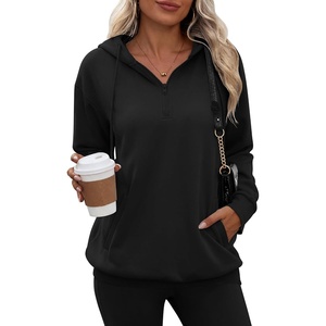 Zeagoo Hoodies for Women Half Zip Up Oversized Sweatshirt Fall Clothes 2026(02-black)