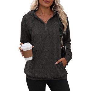 Zeagoo Hoodies for Women Half Zip Up Oversized Sweatshirt Fall Clothes 2026(Dark Grey)