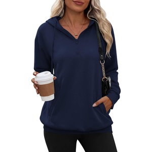 Zeagoo Hoodies for Women Half Zip Up Oversized Sweatshirt Fall Clothes 2026(Navy Blue)