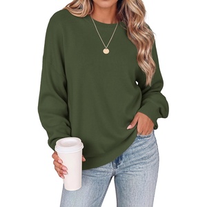 Zeagoo Oversized Sweater for Women 2026 Crewneck Long Sleeve Fall Clothes(Army Green)