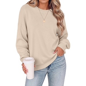 Zeagoo Oversized Sweater for Women 2026 Crewneck Long Sleeve Fall Clothes(Khaki)