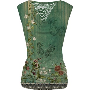 Zeagoo Tank Top for Women Trendy Going Out Tops Sleeveless Shirts Ruched Business Casual Basic Tunic Tops(Army Green Floral)