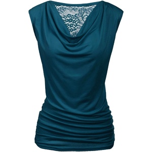 Zeagoo Tank Top for Women Trendy Going Out Tops Sleeveless Shirts Ruched Business Casual Basic Tunic Tops(Dark Cyan)