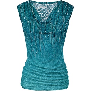 Zeagoo Tank Top for Women Trendy Going Out Tops Sleeveless Shirts Ruched Business Casual Basic Tunic Tops(Gradient Leaf)