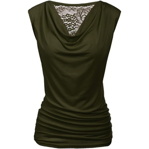 Zeagoo Tank Top for Women Trendy Going Out Tops Sleeveless Shirts Ruched Business Casual Basic Tunic Tops(Olive Green)