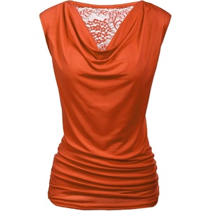 Zeagoo Tank Top for Women Trendy Going Out Tops Sleeveless Shirts Ruched Business Casual Basic Tunic Tops(Orange)