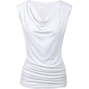 Zeagoo Tank Top for Women Trendy Going Out Tops Sleeveless Shirts Ruched Business Casual Basic Tunic Tops(White)
