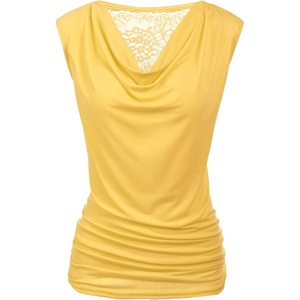 Zeagoo Tank Top for Women Trendy Going Out Tops Sleeveless Shirts Ruched Business Casual Basic Tunic Tops(Yellow)