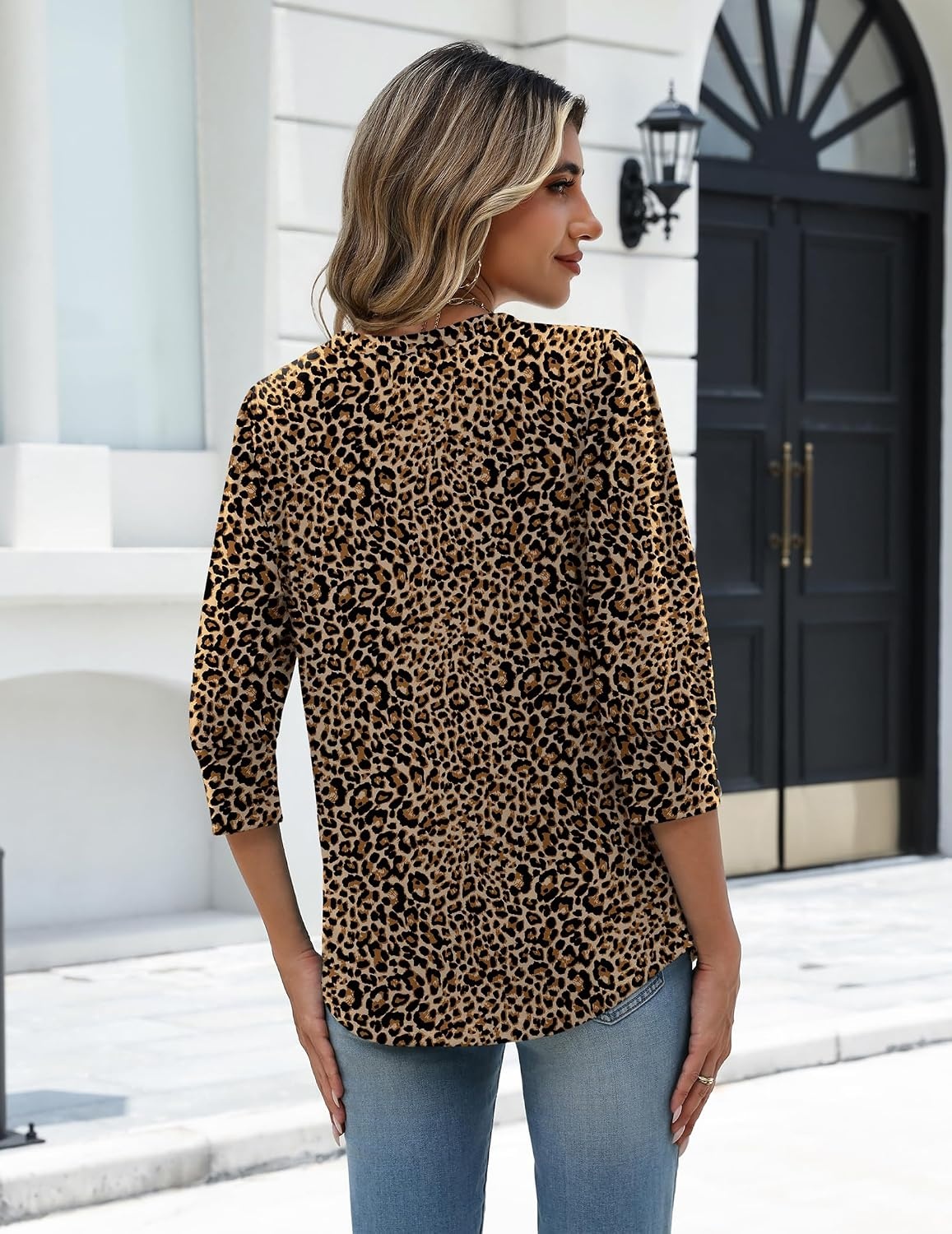 image:imageZeagoo Womens 34 Sleeve V Neck T Shirts Dressy Casual Tops01an136