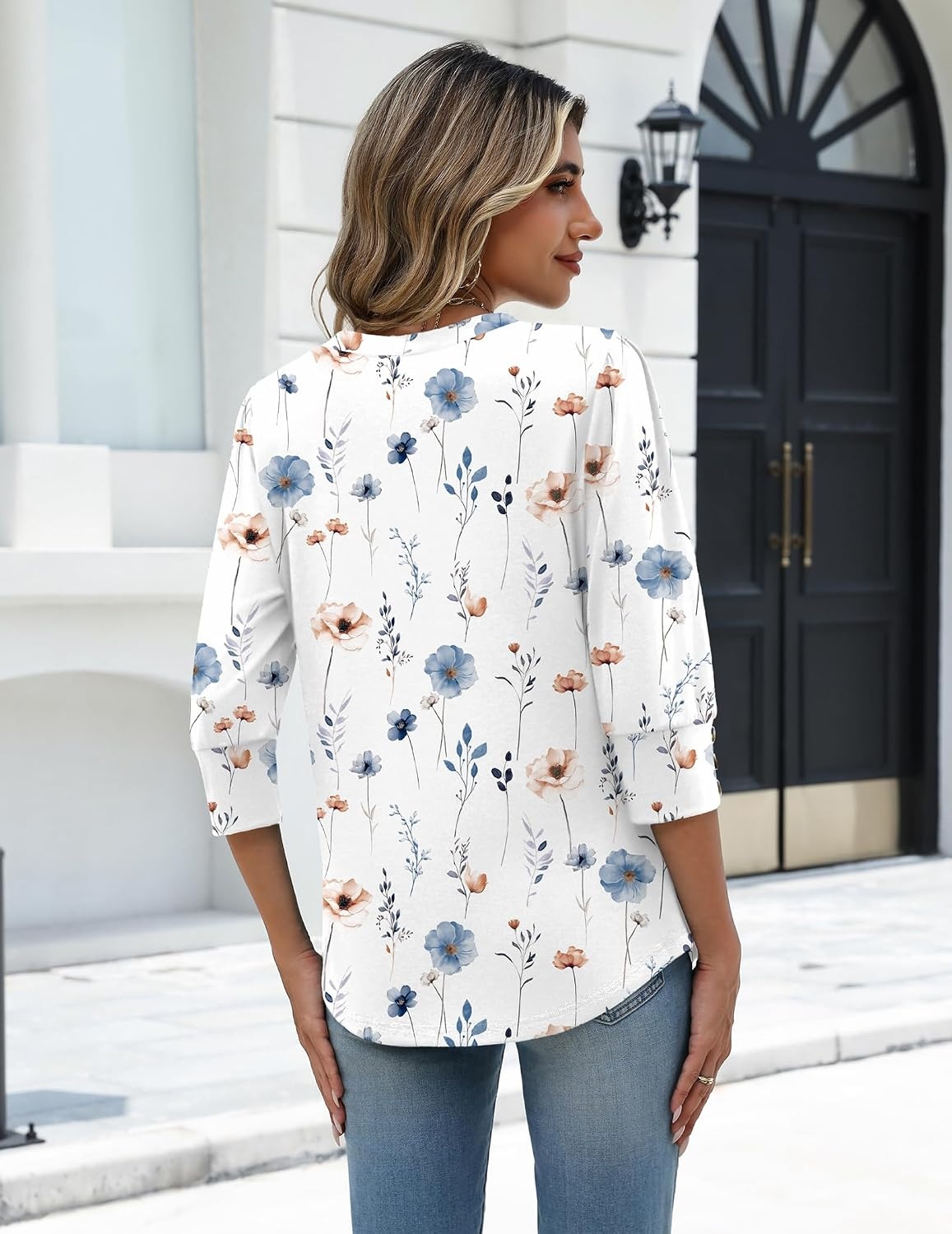image:imageZeagoo Womens 34 Sleeve V Neck T Shirts Dressy Casual Tops01bf290