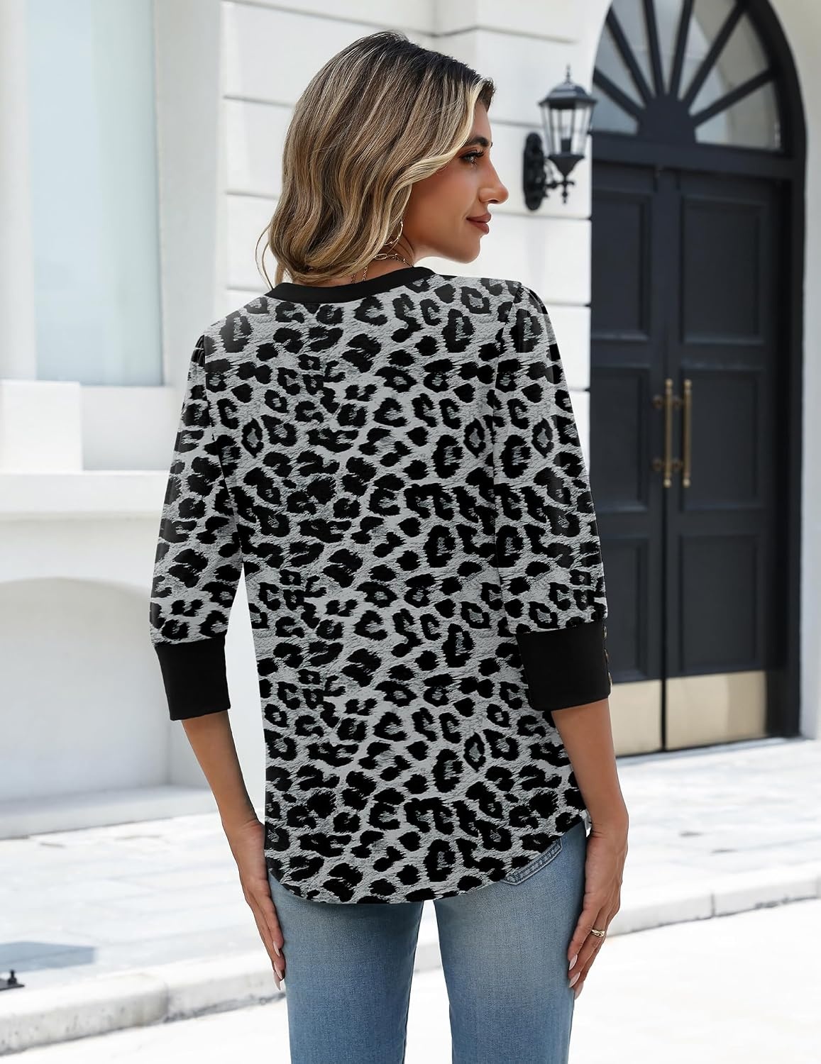 image:imageZeagoo Womens 34 Sleeve V Neck T Shirts Dressy Casual Tops02an438