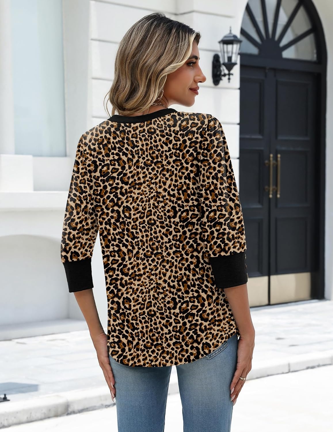 image:imageZeagoo Womens 34 Sleeve V Neck T Shirts Dressy Casual Tops02sa1