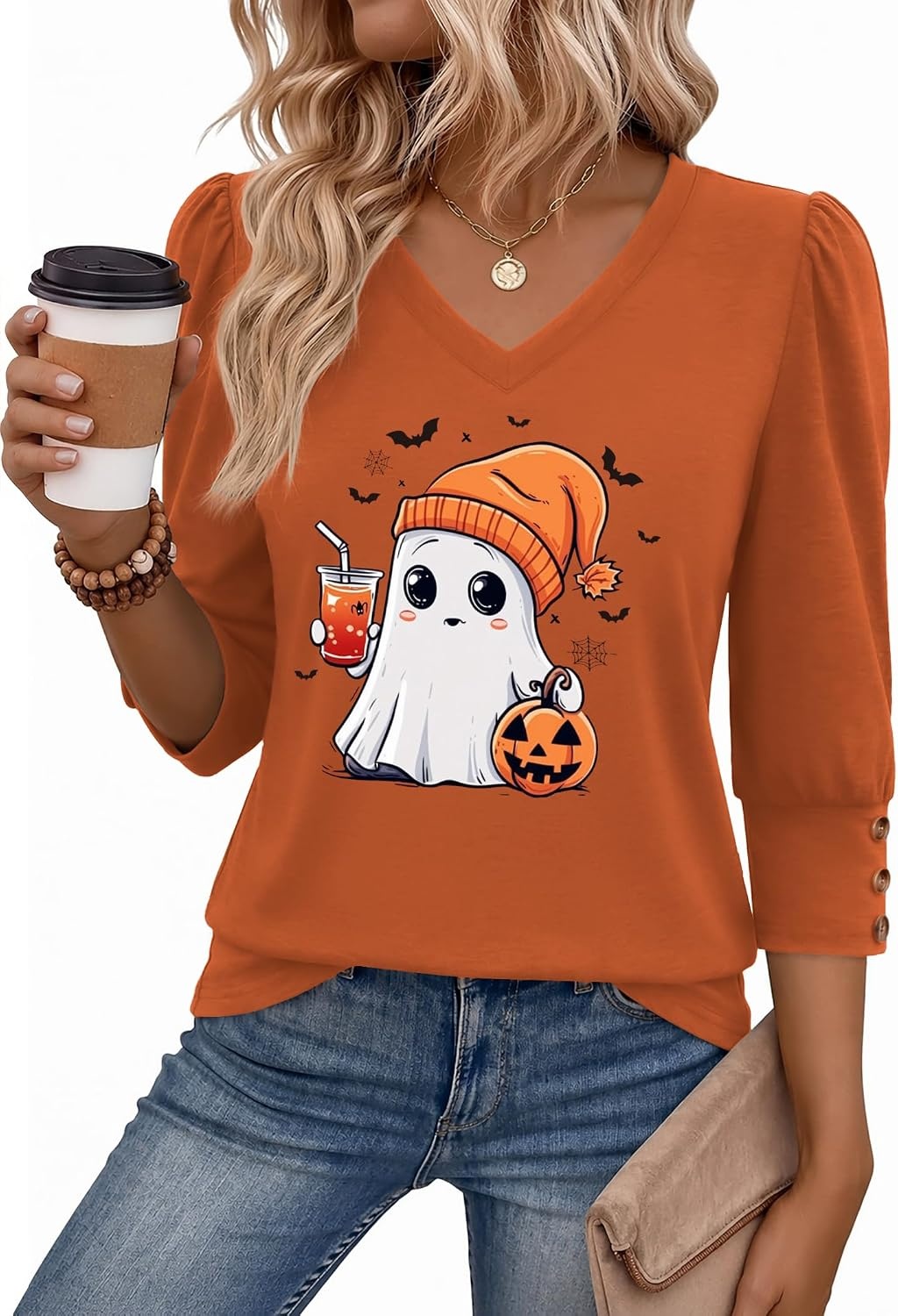 image:imageZeagoo Womens 34 Sleeve V Neck T Shirts Dressy Casual Tops03ws89