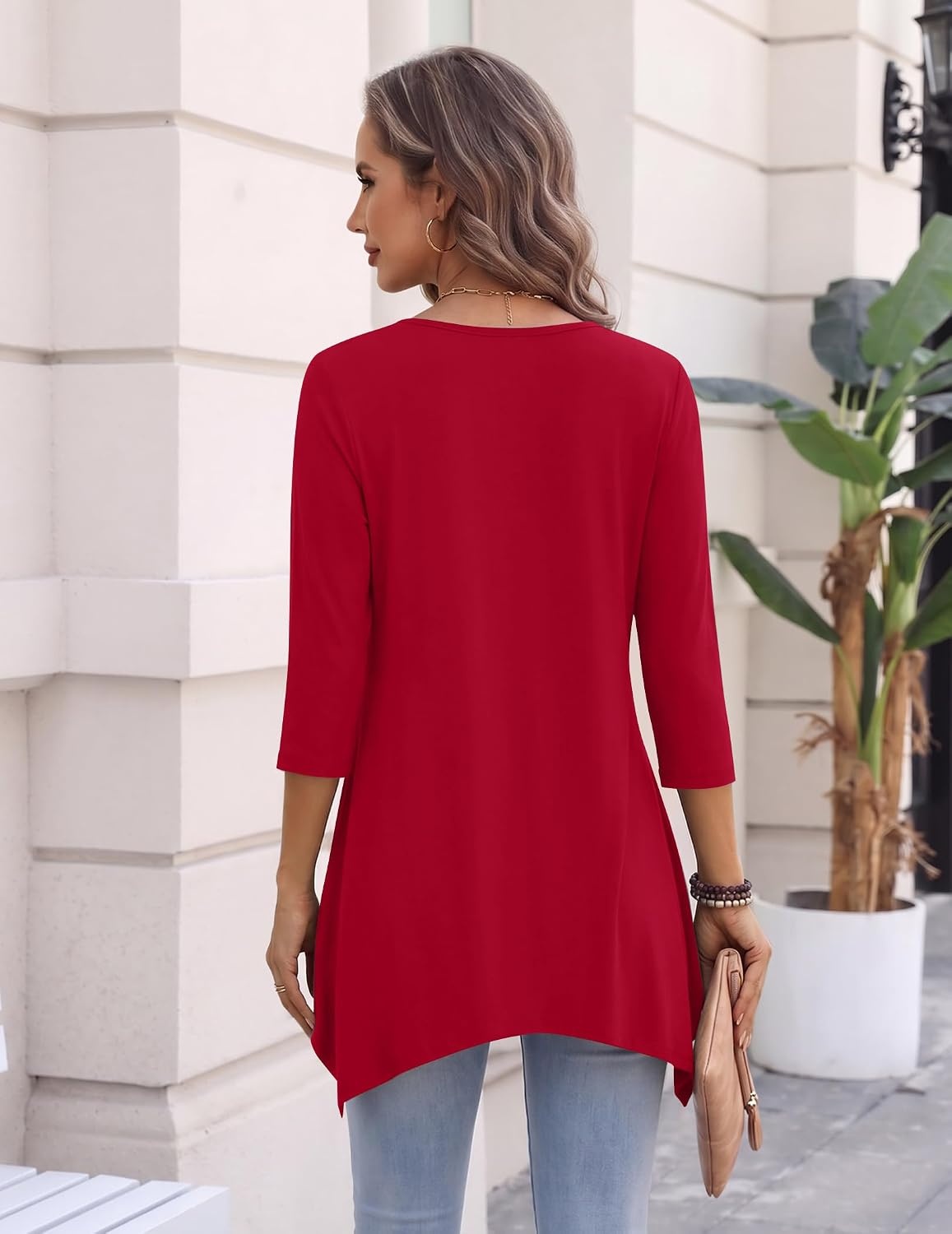 image:imageZeagoo Womens Tops 34 Sleeve loose fit dressy Tunics Plus Size Boho ShirtsTr