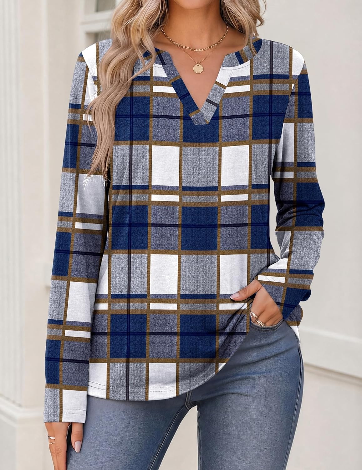 image:imageZeagoo Womens Tops Long Sleeve V Neck Tee Shirts Cute Dressy CasualGrey Gw597