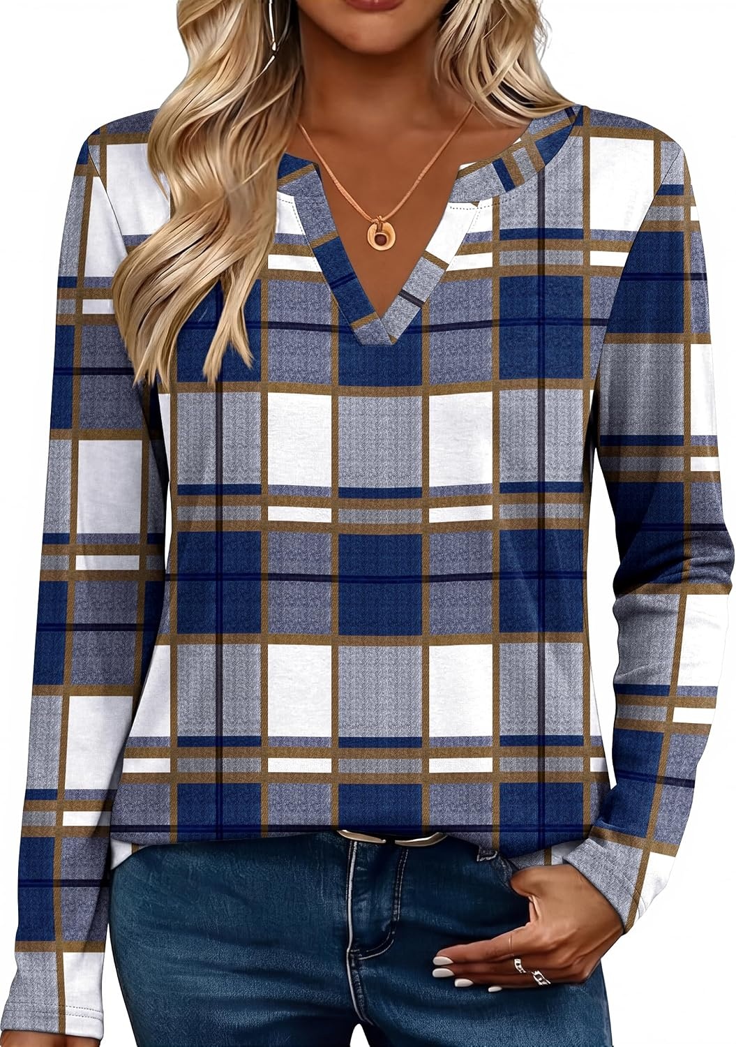image:imageZeagoo Womens Tops Long Sleeve V Neck Tee Shirts Cute Dressy CasualGrey Gw597