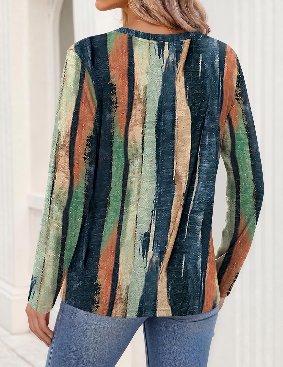 image:imageZeagoo Womens Tops Long Sleeve V Neck Tee Shirts Cute Dressy CasualMulticolor Cx289
