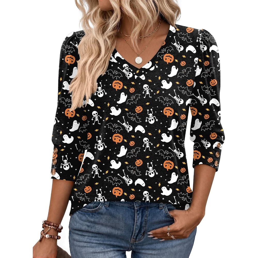 image:imageZeagoo Womens 34 Sleeve V Neck T Shirts Dressy Casual Tops03ws36