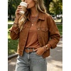 Zeagoo Women Crewneck Casual Long Sleeve Tops Fall Tshirts Layer(Caramel)