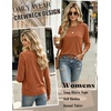 Zeagoo Women Crewneck Casual Long Sleeve Tops Fall Tshirts Layer(Caramel)