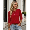 Zeagoo Women Crewneck Casual Long Sleeve Tops Fall Tshirts Layer(Red)