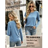 Zeagoo Women Crewneck Casual Long Sleeve Tops Fall Tshirts Layer(Z Stripes Blue 273)