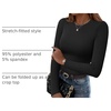 Zeagoo Women Long Sleeve Shirts Crewneck Slim Fit Tops Going Out Basic Tee(Long Sleeve-black)